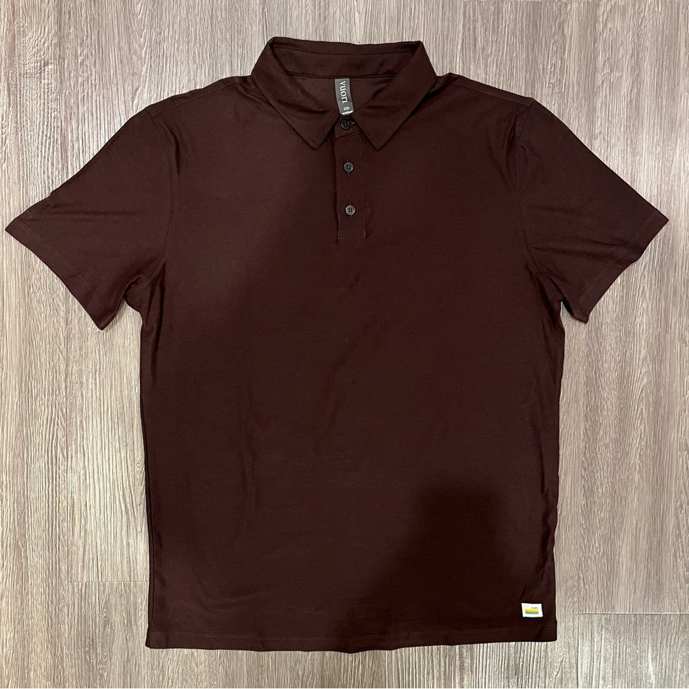 Vuori Men’s Strato Tech Polo Shirt - Dark Red Medium